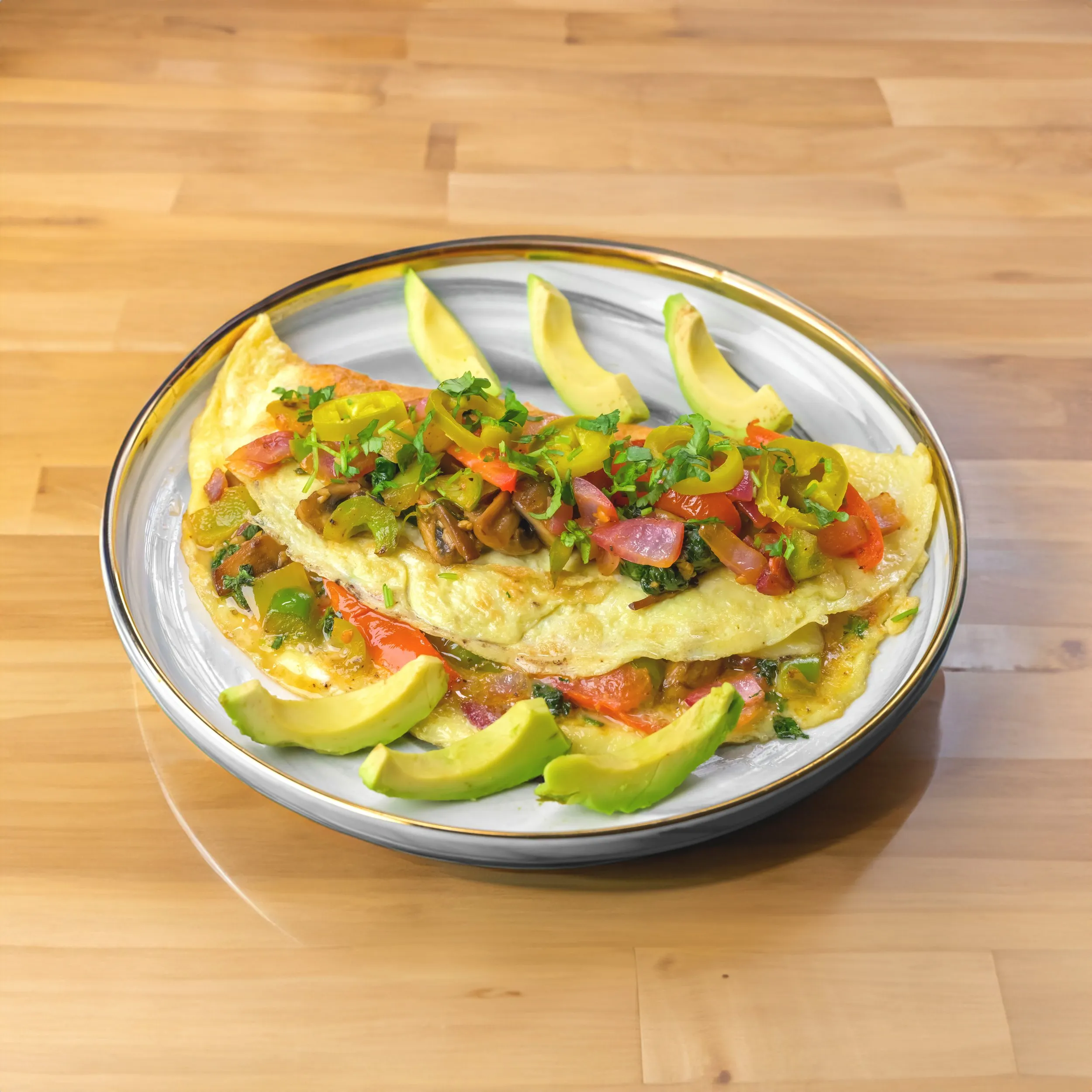Spinach Mushroom and Cheese Omelette