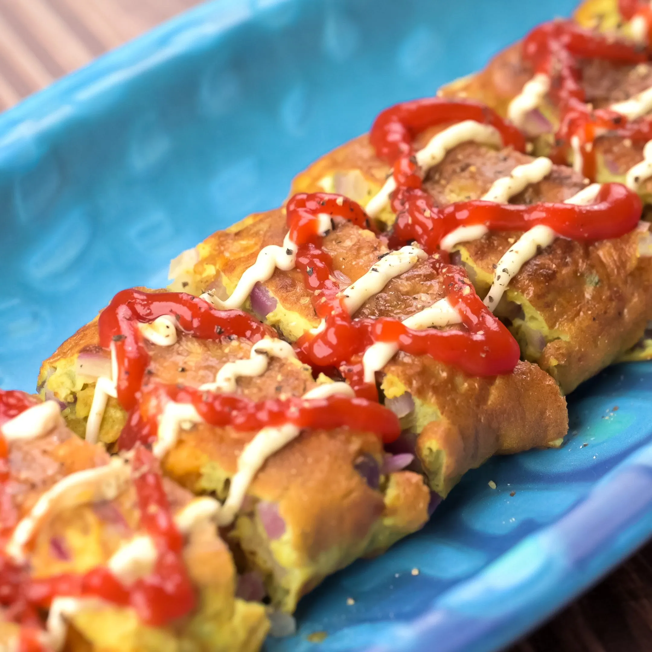 Omelette with Masala Kurkure and Maggi Masala